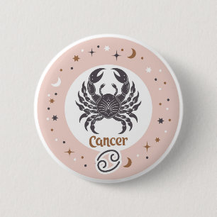 Badge Rond 5 Cm Symbole zodiaque Cancer