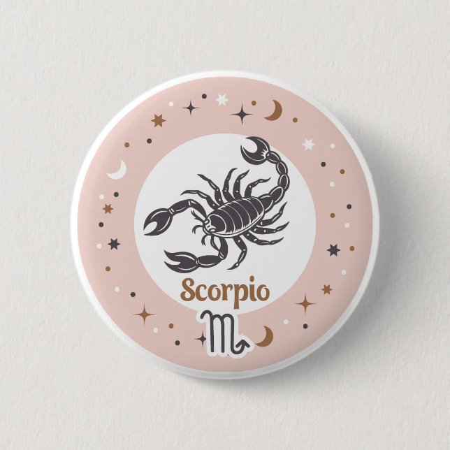 Badge Rond 5 Cm SYMBOLE Zodiaque Scorpio (Devant)