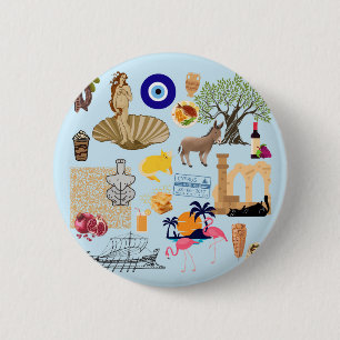 Badge Rond 5 Cm Symboles de Chypre