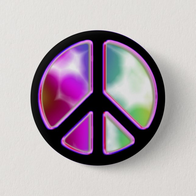 Badge Rond 5 Cm Symboles de paix Tie Dye (Devant)