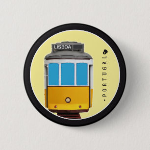 Badge Rond 5 Cm Symboles de tramway du Portugal - de Lisbonne