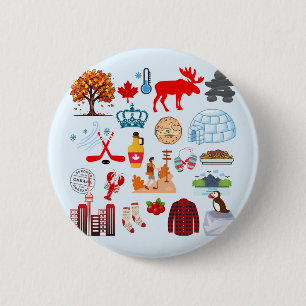Badge Rond 5 Cm Symboles du Canada