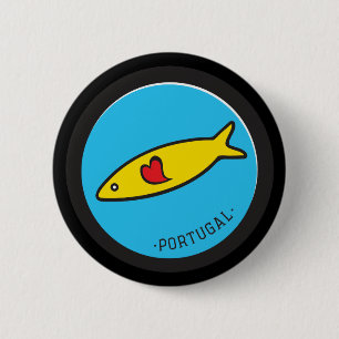Badge Rond 5 Cm Symboles du Portugal - Sardine Nr. 02