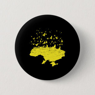 Badge Rond 5 Cm Symboles ukrainiens Ukraine Carte Ukraine Oiseau l