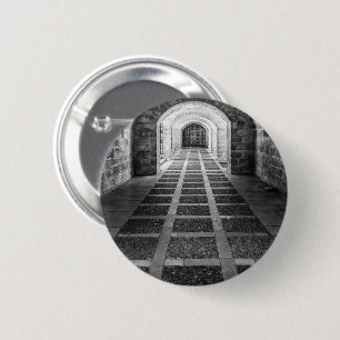 Badge Rond 5 Cm Symétrie en noir et blanc