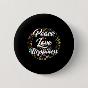 Badge Rond 5 Cm Sympathique Monde Paix Amour Bonheur Paix Voyage d