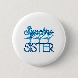 Badge Rond 5 Cm Synchro Sister Patinage synchronisé Patinage sur g