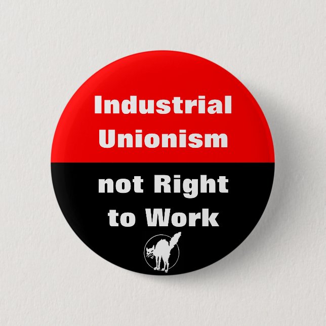 Badge Rond 5 Cm syndicalisme industriel bouton droit au travail (Devant)