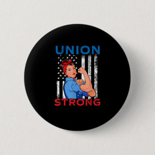 Badge Rond 5 Cm Syndicat fort - Travailleur syndical qualifié pour