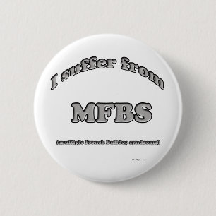 Badge Rond 5 Cm Syndrome de Bulldog en France - Bouton