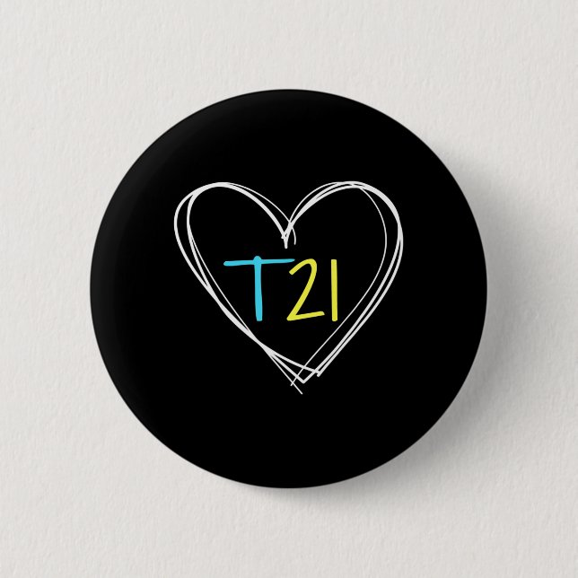 Badge Rond 5 Cm Syndrome de Down T21 Sensibilisation des femmes ay (Devant)