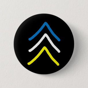 Badge Rond 5 Cm Syndrome de Down Trisomie 21 Trois Flèches Chromos