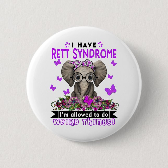 Badge Rond 5 Cm Syndrome de Rett (Devant)