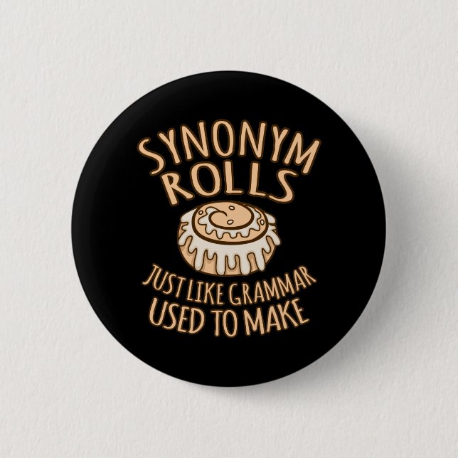 Badge Rond 5 Cm Synonym Rolls Enseignant Langue Anglaise (Devant)