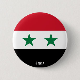 Badge Rond 5 Cm Syria Flag Charming Patriotic