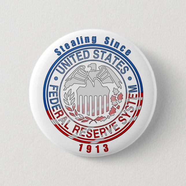 Badge Rond 5 Cm Système de Federal Reserve (Devant)