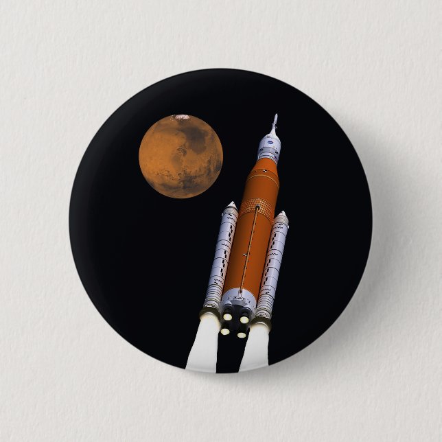 Badge Rond 5 Cm Système de lancement spatial SLS de la NASA (Devant)