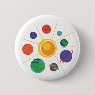 Badge Rond 5 Cm Système solaire