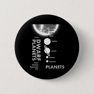 Badge Rond 5 Cm Système solaire - Planètes naines Cadeau T Chemise