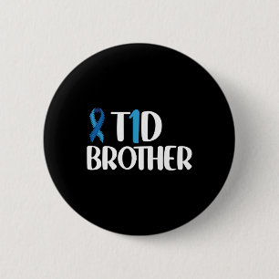 Badge Rond 5 Cm T1d Frère Type 1 Sensibilisation au diabète Frères