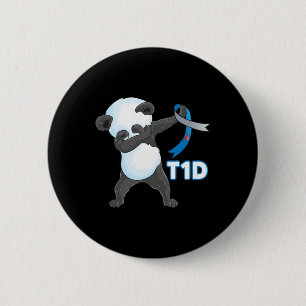 Badge Rond 5 Cm T1d Fun mignon Dabbing Panda Type 1 Diabète Sensib