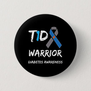 Badge Rond 5 Cm T1d Guerrier Type 1 Sensibilisation au diabète Rub