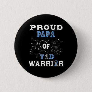 Badge Rond 5 Cm T1d Proud Papa Sensibilisation au diabète Type 1 I