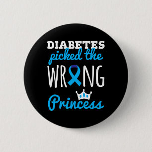 Badge Rond 5 Cm T1d Sensibilisation Princesse Filles Diabétique Ru