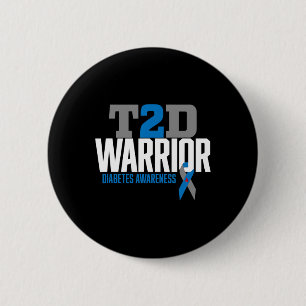 Badge Rond 5 Cm T2d Guerrier Type 2 Sensibilisation au diabète Dia