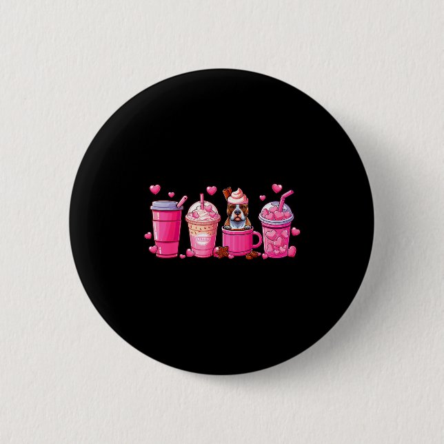 Badge Rond 5 Cm T Bull Inside Cup Coffees Lover Valentine's Day He (Devant)