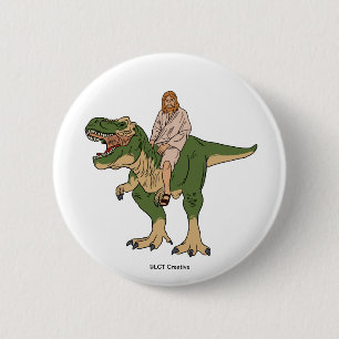 Badge Rond 5 Cm T-Rex de Jésus