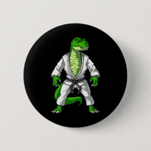 Badge Rond 5 Cm T-rex Dinosaur Jiu-jitsu Judo Karate Taekwondo Mar
