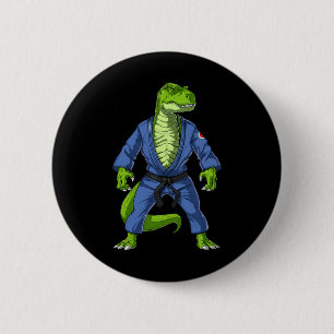 Badge Rond 5 Cm T-rex Dinosaur Jiu-jitsu Judo Ninja Arts martiaux 