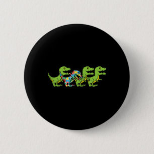 Badge Rond 5 Cm T-Rex Dinosaures Puzzle Dino Sensibilisation sur l