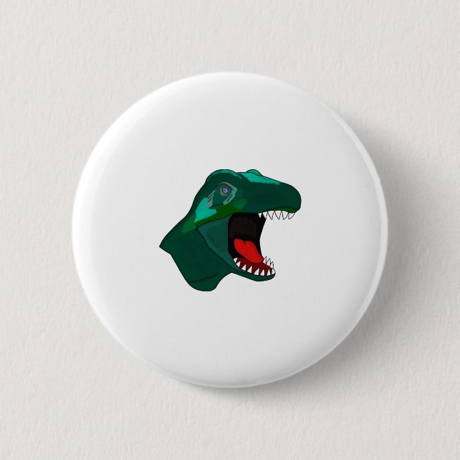 Badge Rond 5 Cm T Rex Dinossaur (Devant)