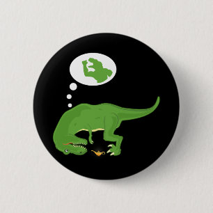 Badge Rond 5 Cm T-rex drôle, Lampe Génie, Bras Courts, Par Zany Br