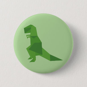 Badge Rond 5 Cm T-Rex Origami