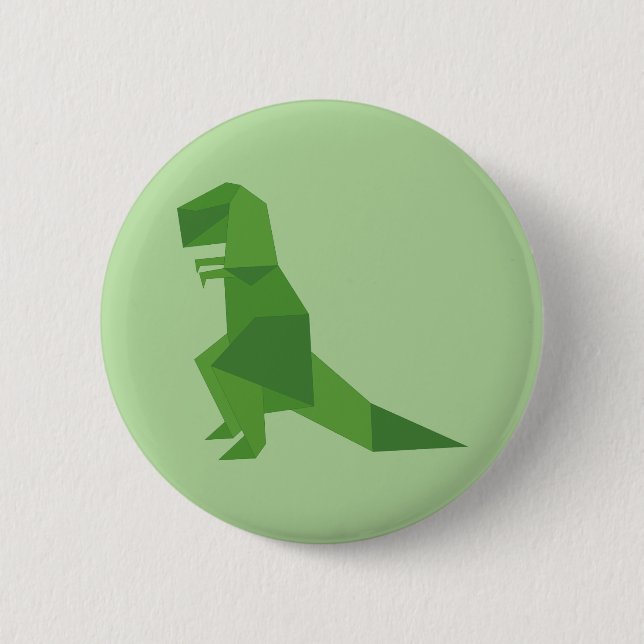 Badge Rond 5 Cm T-Rex Origami (Devant)