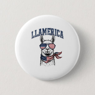 Badge Rond 5 Cm T-Shir gravure vintage lama patriotique Llamerica
