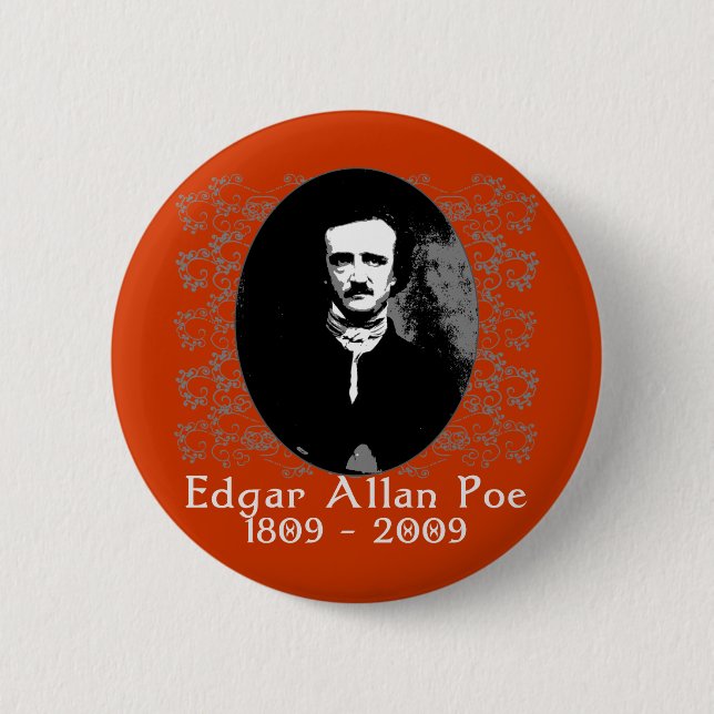 Badge Rond 5 Cm T-shirt 1809-2009 d'anniversaire d'Edgar Allan Poe (Devant)