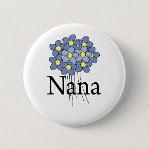 Badge Rond 5 Cm T-shirt assez bleu de Nana de fleur