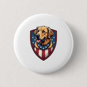 Badge Rond 5 Cm T-shirt avec gravure Golden Retriever Papa Chien P
