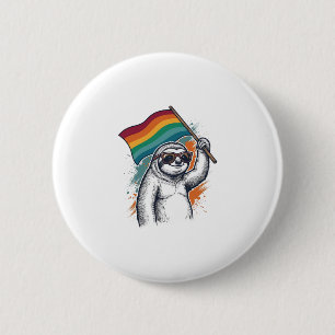 Badge Rond 5 Cm T-shirt avec gravure vintage de paresseux de fiert