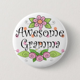 Badge Rond 5 Cm T-shirt Awesome Gramma