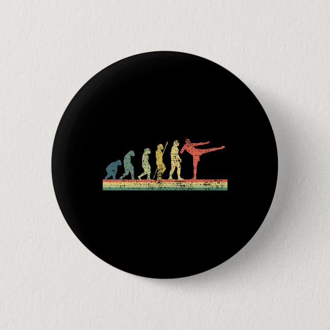 Badge Rond 5 Cm T-shirt cadeau drôle d'évolution de kickboxing Kic (Devant)