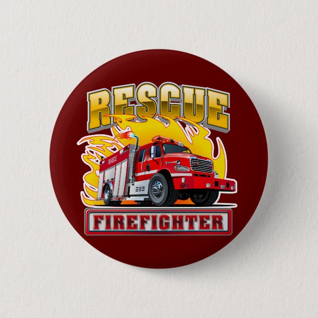 Badge Rond 5 Cm T-shirt Camion-feu (Devant)