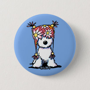 Badge Rond 5 Cm T-shirt Casquette floral KiniArt Westie