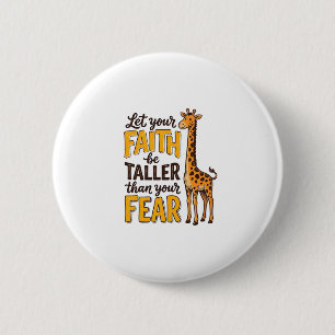 Badge Rond 5 Cm T-shirt chrétien vintage girafe La Foi Plus Forte
