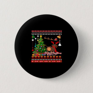 Badge Rond 5 Cm T-shirt classique moche de Noël de Dachshund Chien