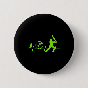 Badge Rond 5 Cm T-shirt Cricket Pouls Cardiaque Tsman Conception P